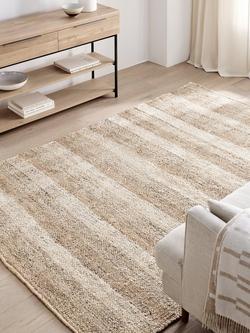John Lewis Checkered Pure Jute Rug, Natural - view 2, Natural