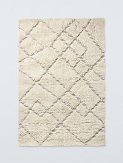 John Lewis Low Pile Berber Hand Loomed Pure Wool Rug, White, White