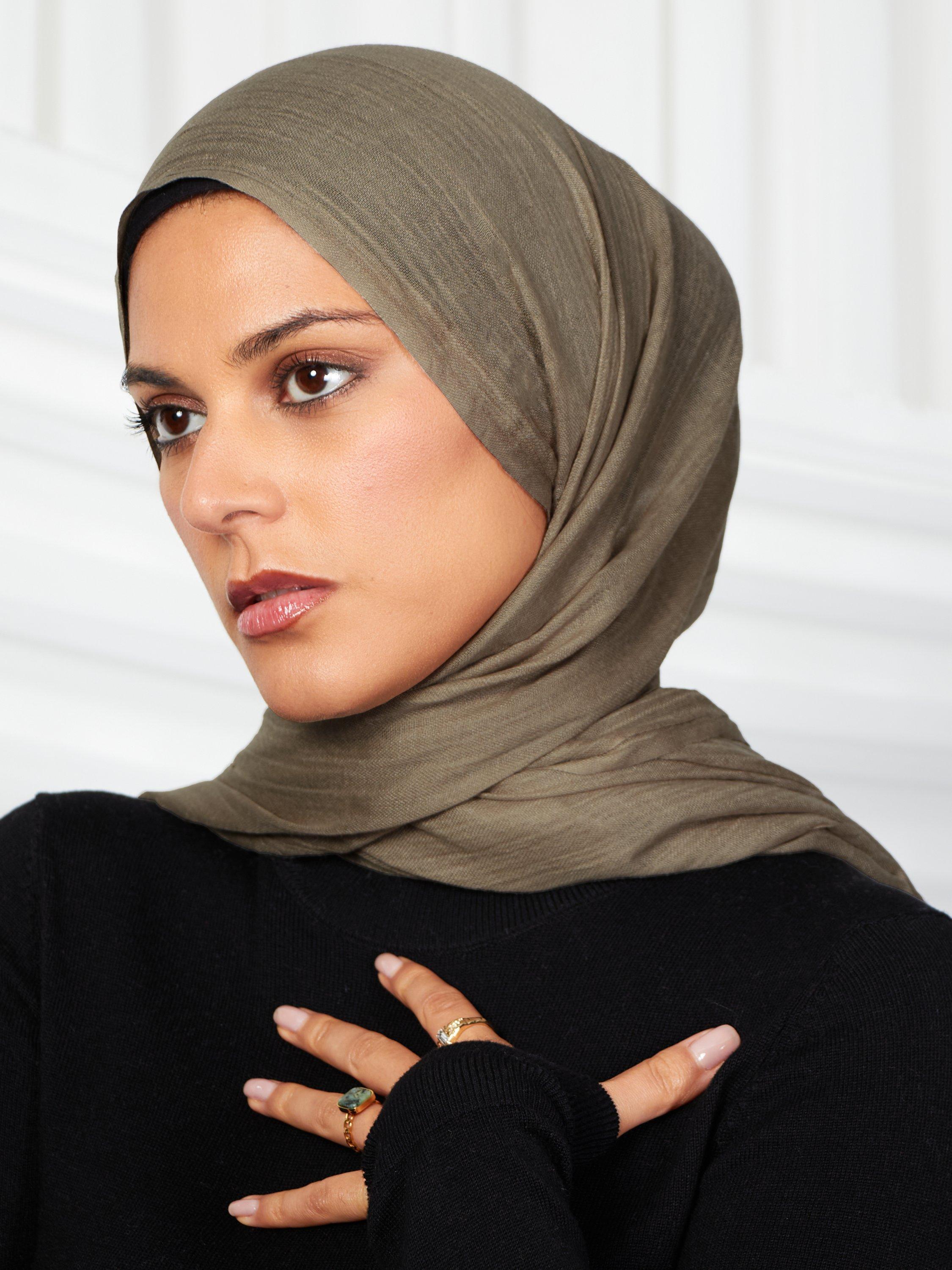 Product image 3 of 3, which shows Aab Cotton Rich Hijab, Natural Oatmeal, One Size