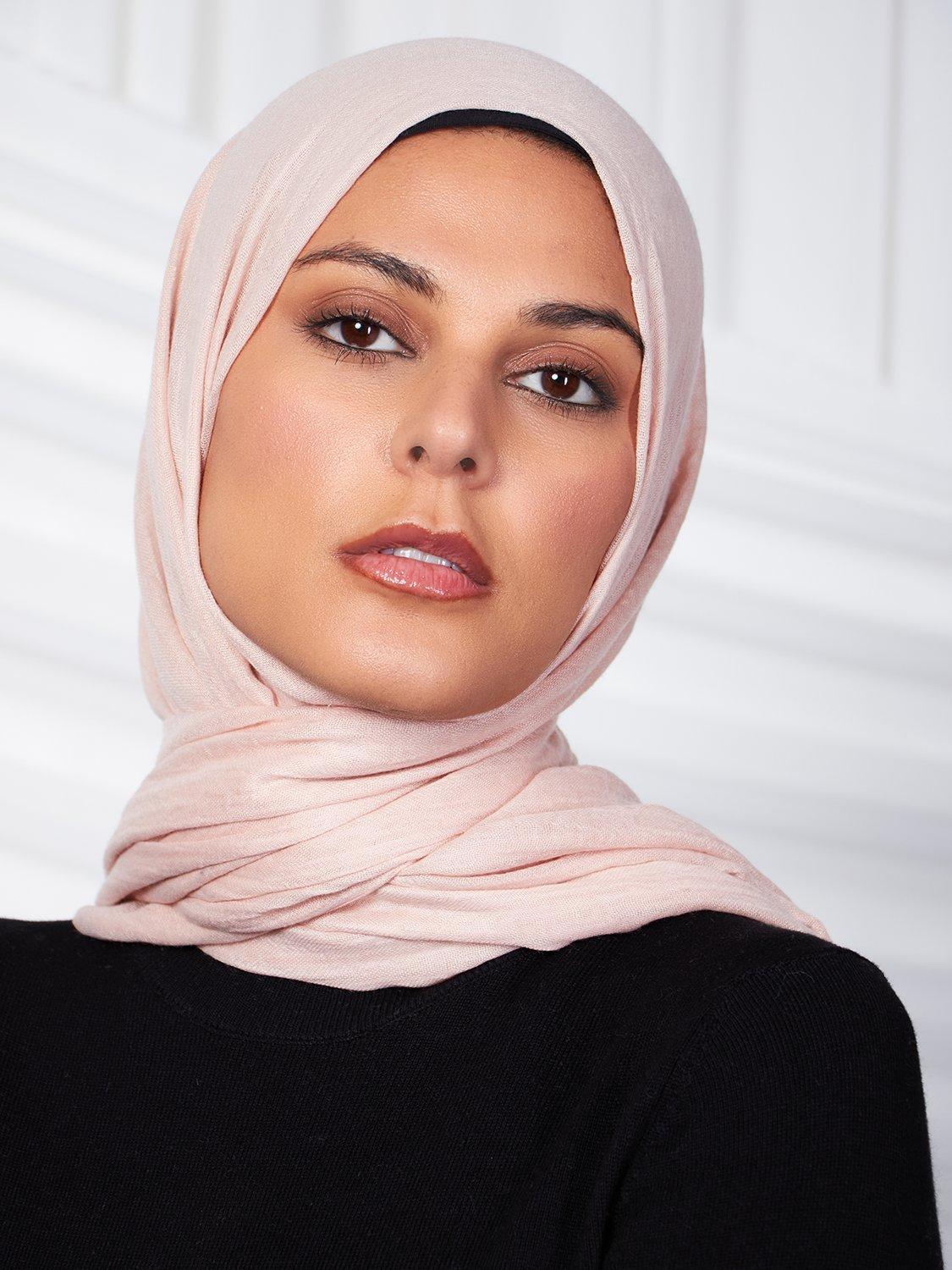 Product image 1 of 3, which shows Aab Cotton Rich Hijab, Natural Nude, One Size