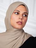 Aab Cotton Rich Ribbed Hijab, Natural Taupe