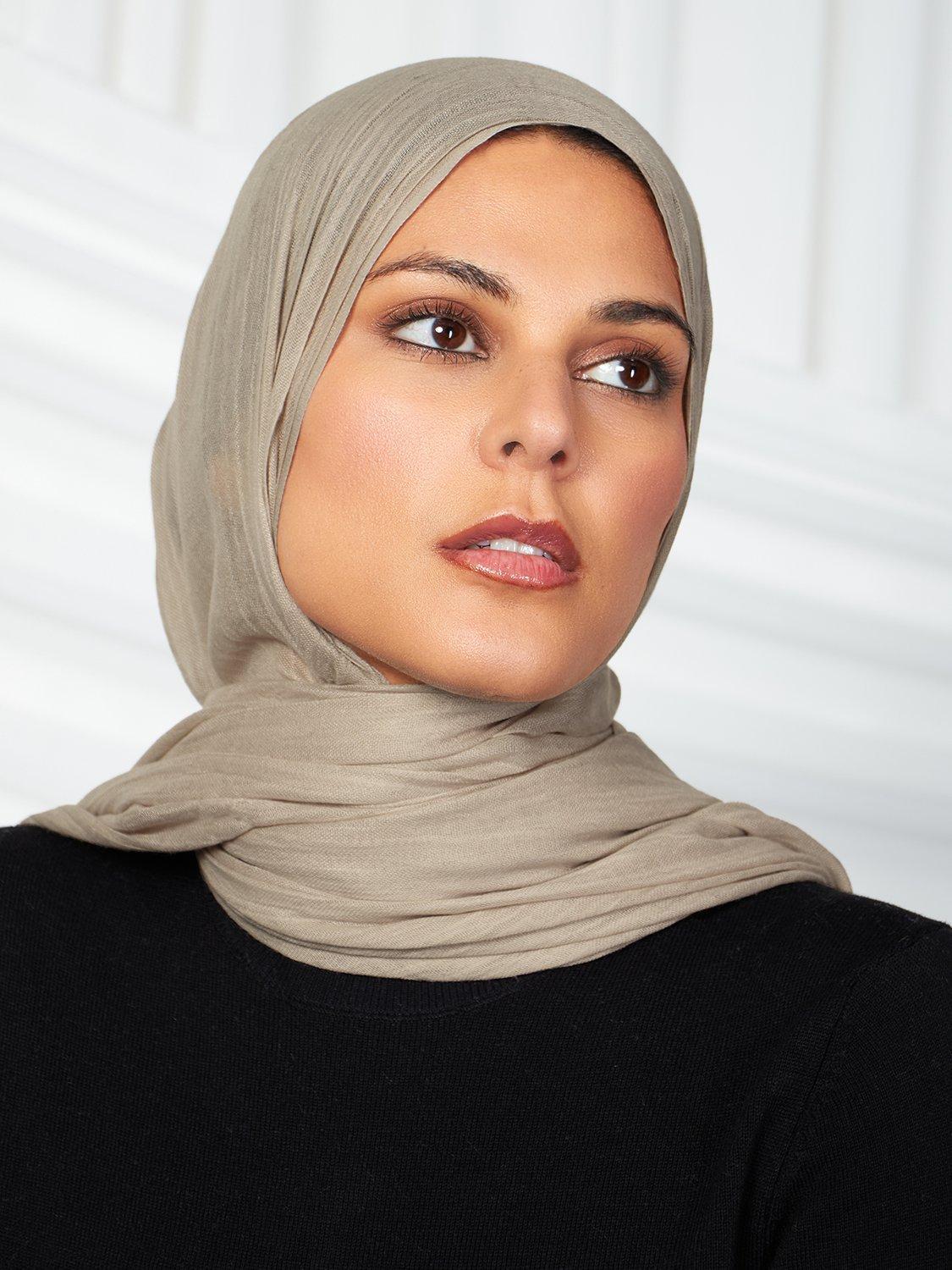 Product image 3 of 3, which shows Aab Cotton Rich Hijab, Natural Sand, One Size
