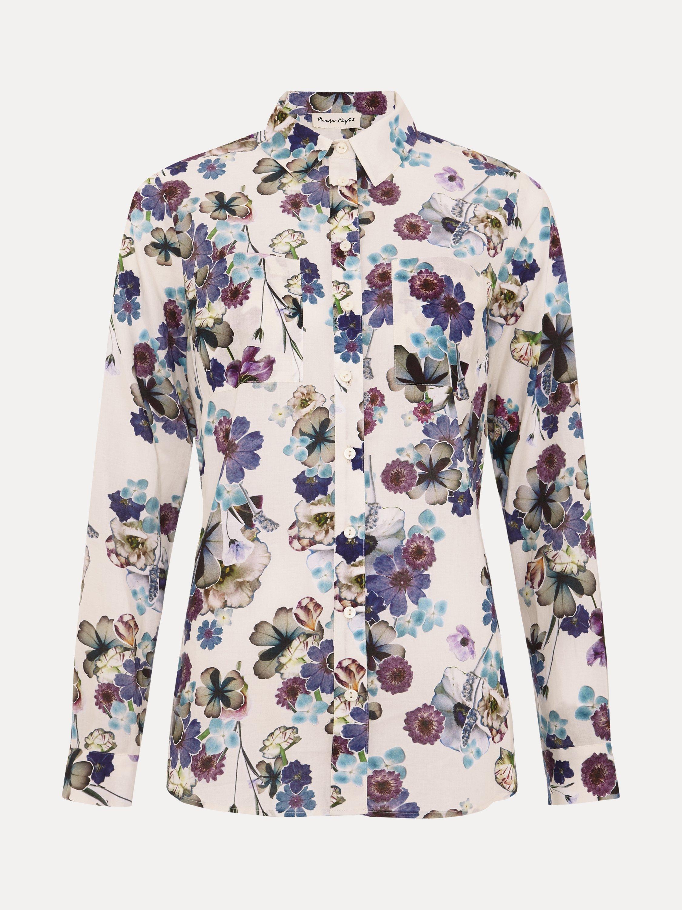 Product image 5 of 8, which shows Phase Eight Petite Maddelena Floral Shirt, Multi, 8