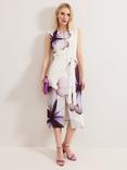Phase Eight Nina Linen Rich Dress, Ivory/Multi