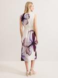 Phase Eight Nina Linen Rich Dress, Ivory/Multi