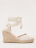 Phase Eight Suede Wedge Heel Espadrille Sandals, Ivory