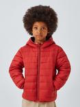 John Lewis Kids' Quilted Packaway Jacket, Chilli Oil