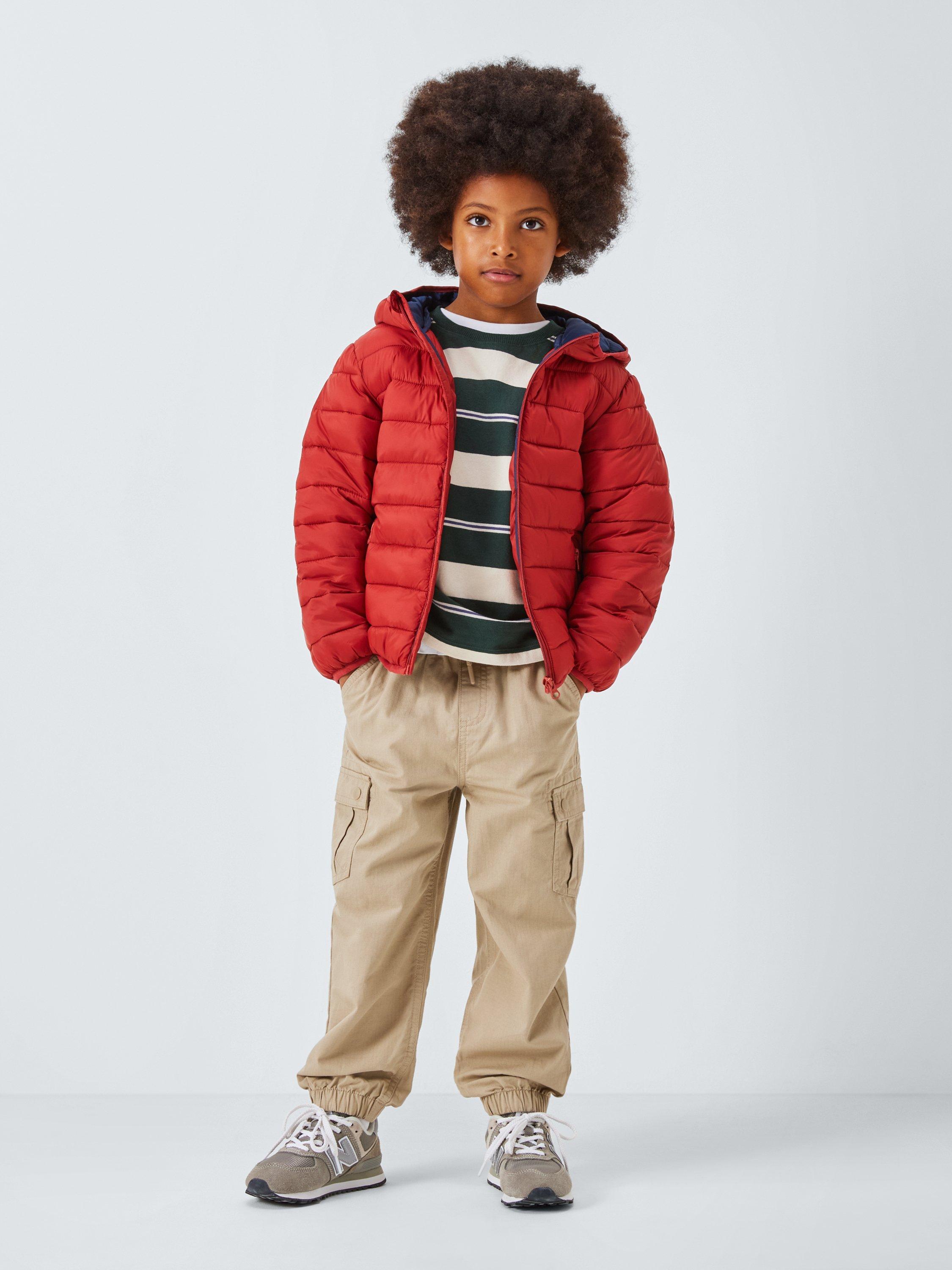 Product image 2 of 7, which shows John Lewis Kids' Quilted Packaway Jacket, Chilli Oil, 3 years