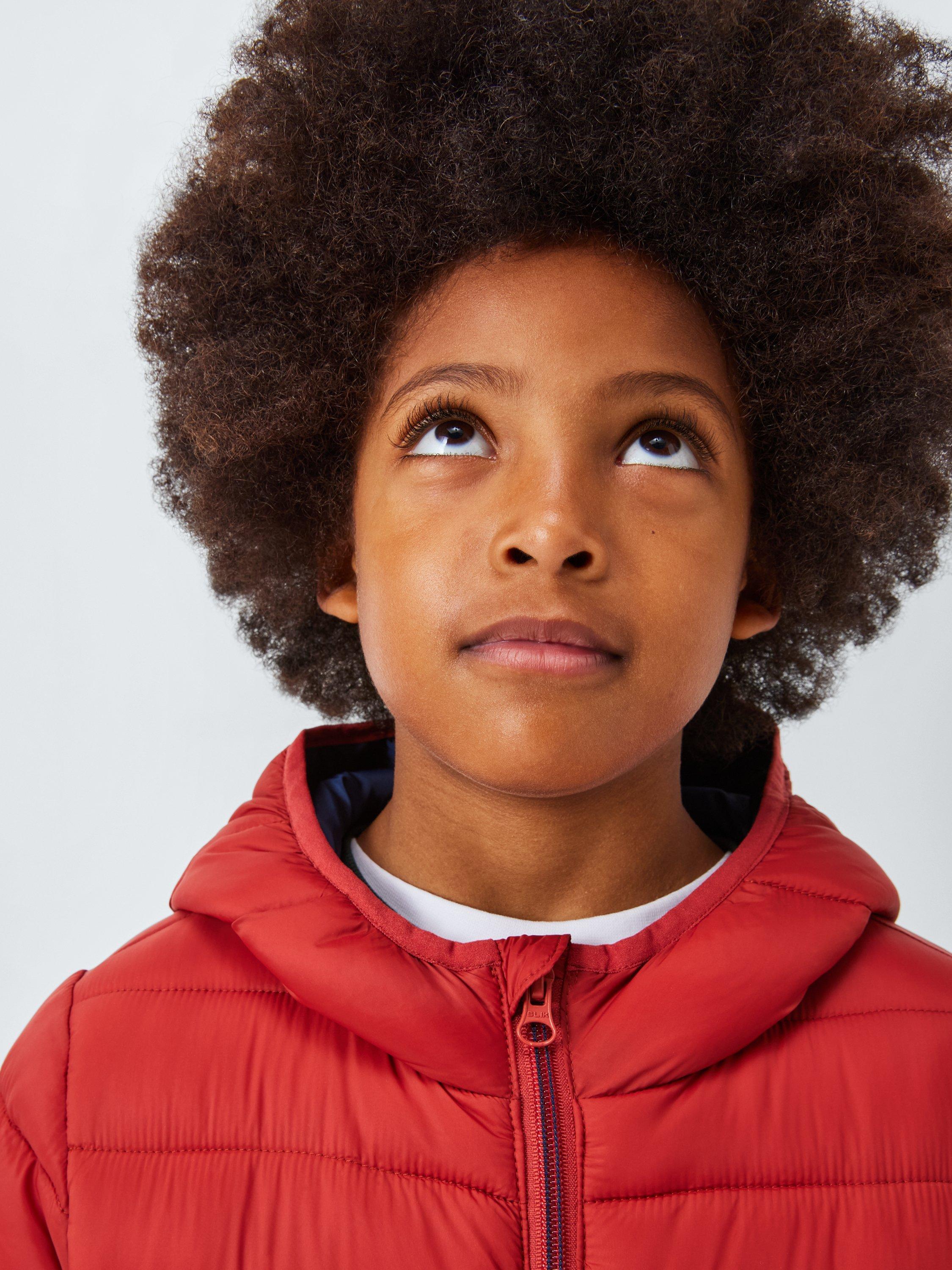 Product image 6 of 7, which shows John Lewis Kids' Quilted Packaway Jacket, Chilli Oil, 3 years