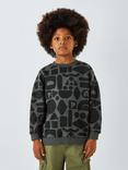 John Lewis Kids' Graphic Shapes Sweatshirt, Charcoal
