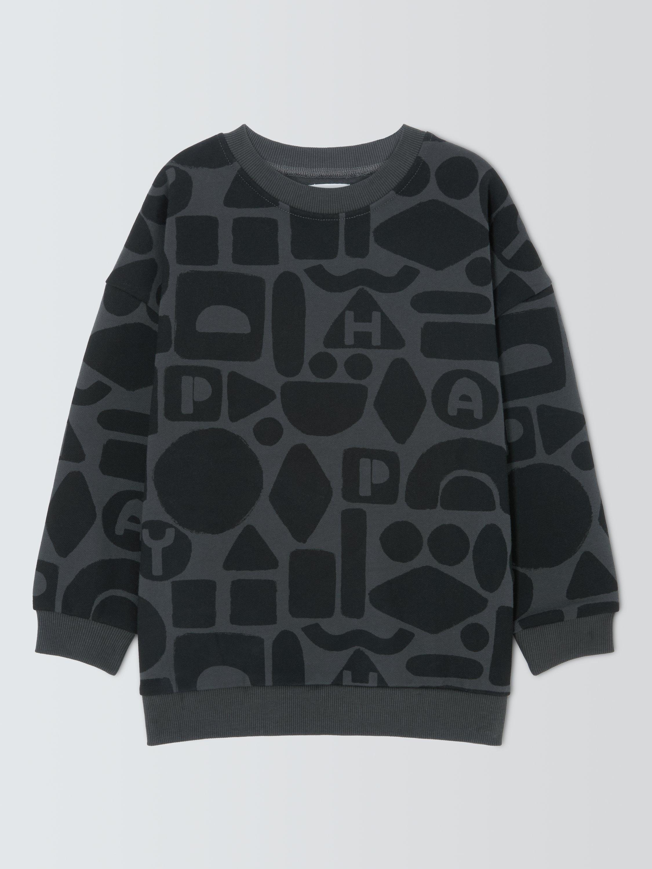 Product image 3 of 7, which shows John Lewis Kids' Graphic Shapes Sweatshirt, Charcoal, 3 years