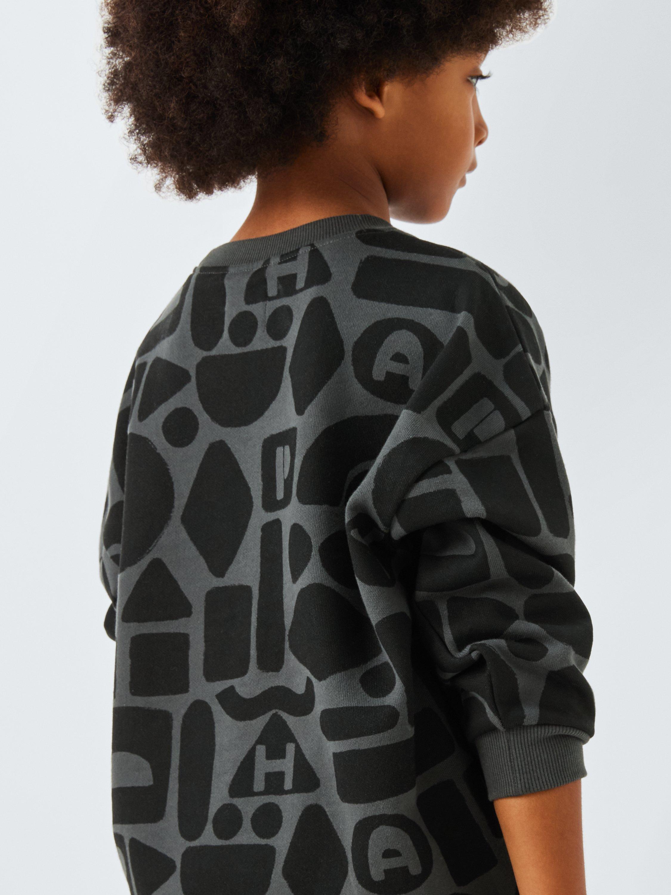 Product image 5 of 7, which shows John Lewis Kids' Graphic Shapes Sweatshirt, Charcoal, 3 years