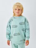 John Lewis Kids' Cat Graphic Print Sweatshirt, Light Blue