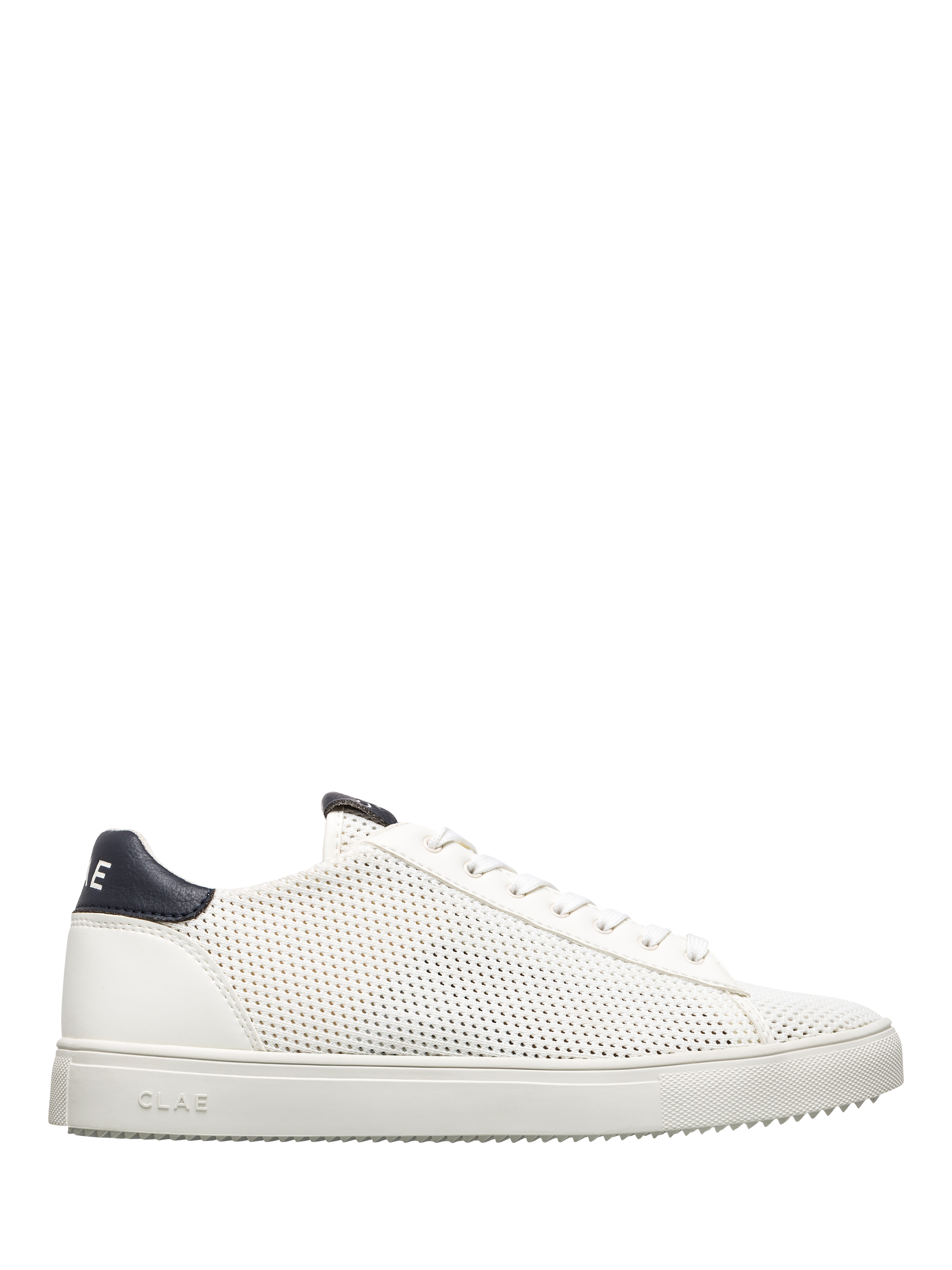 Product image 1 of 5, which shows CLAE Bradley Knit Trainers, White/Navy, 4