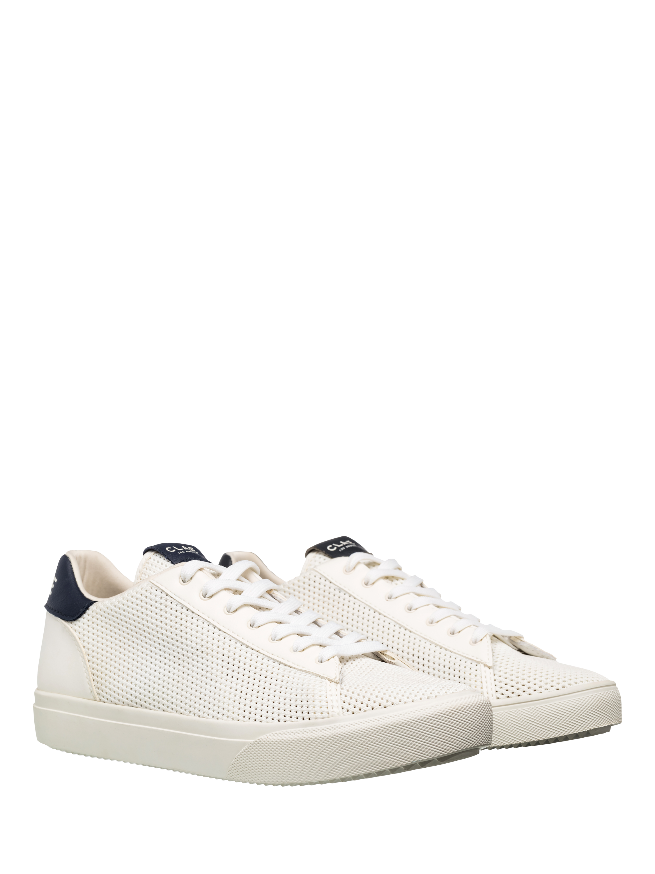 Product image 3 of 5, which shows CLAE Bradley Knit Trainers, White/Navy, 4