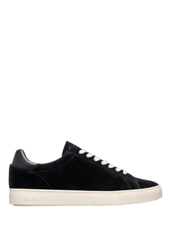 CLAE Bradley Leather Court Trainers, Black, Black