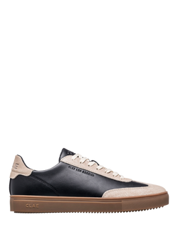 CLAE Deane Leather Trainers, Black/Dark Gum, Black/Dark Gum