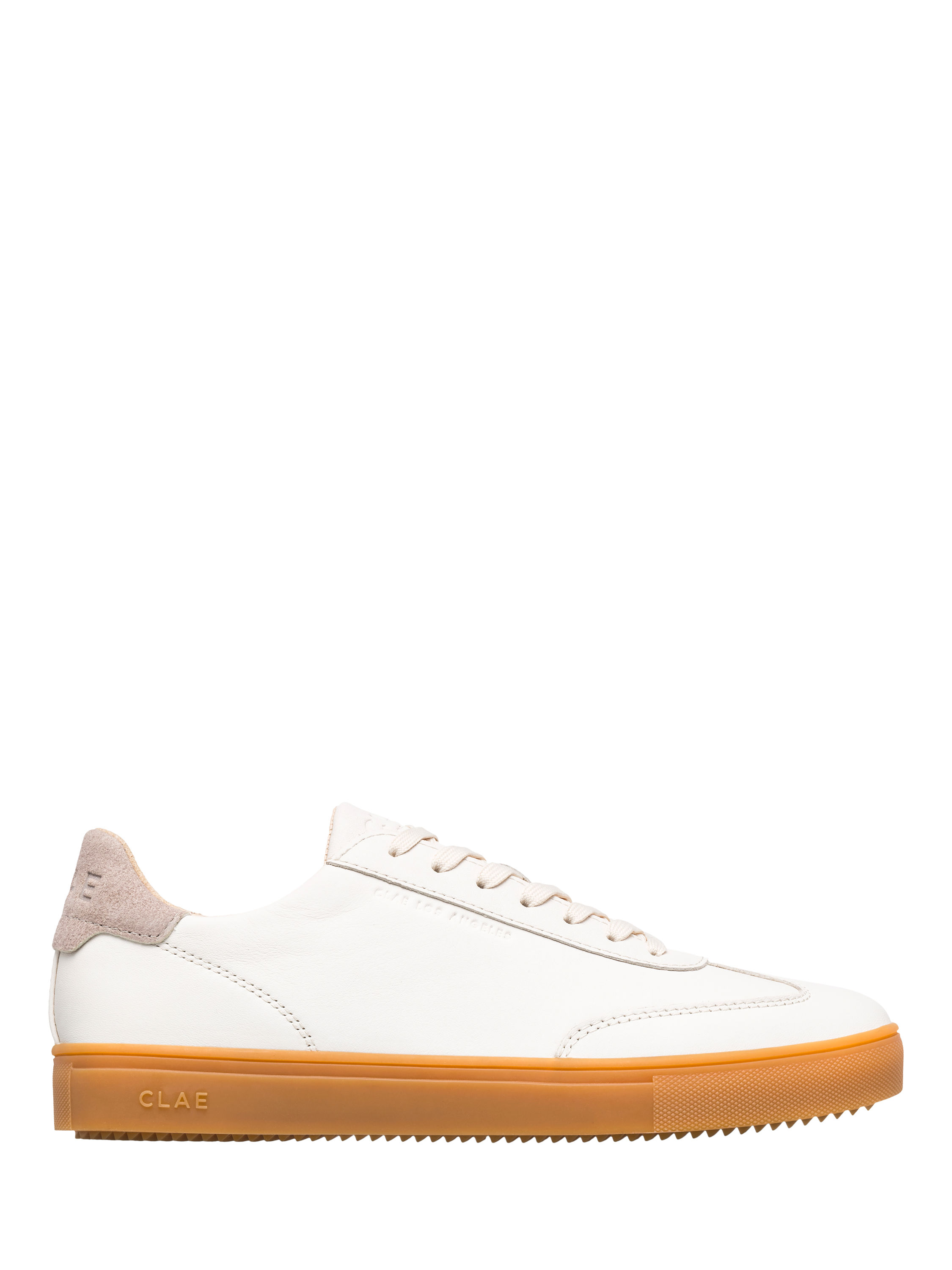 Product image 1 of 5, which shows CLAE Deane Leather Trainers, White/Light Gum, 4