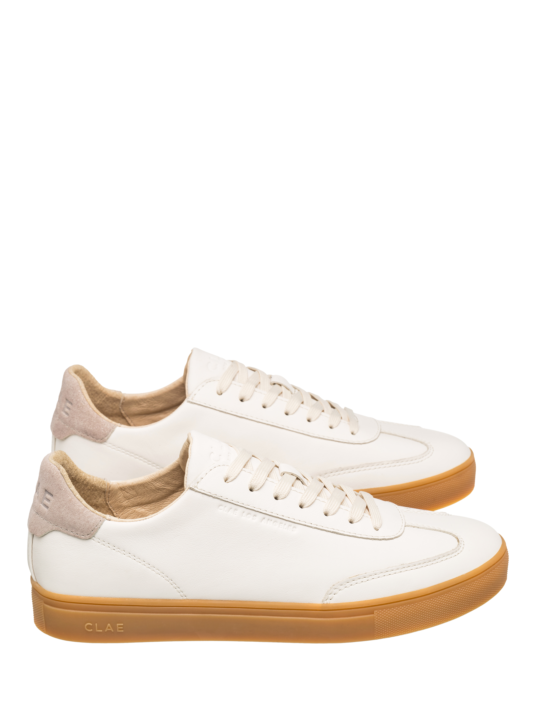 Product image 2 of 5, which shows CLAE Deane Leather Trainers, White/Light Gum, 4
