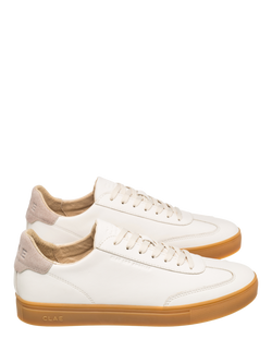 CLAE Deane Leather Trainers, White/Light Gum - view 2, White/Light Gum
