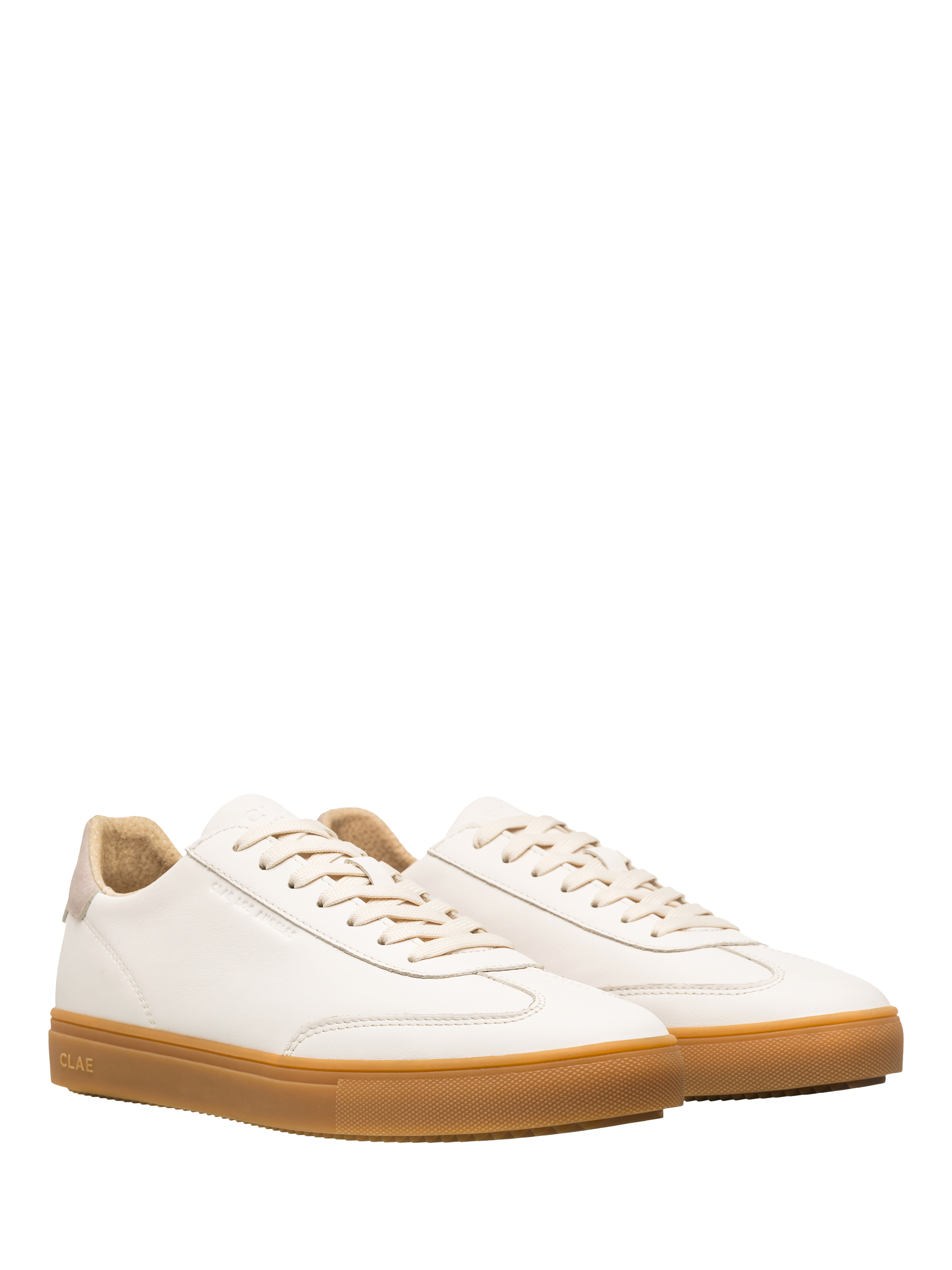 Product image 3 of 5, which shows CLAE Deane Leather Trainers, White/Light Gum, 4