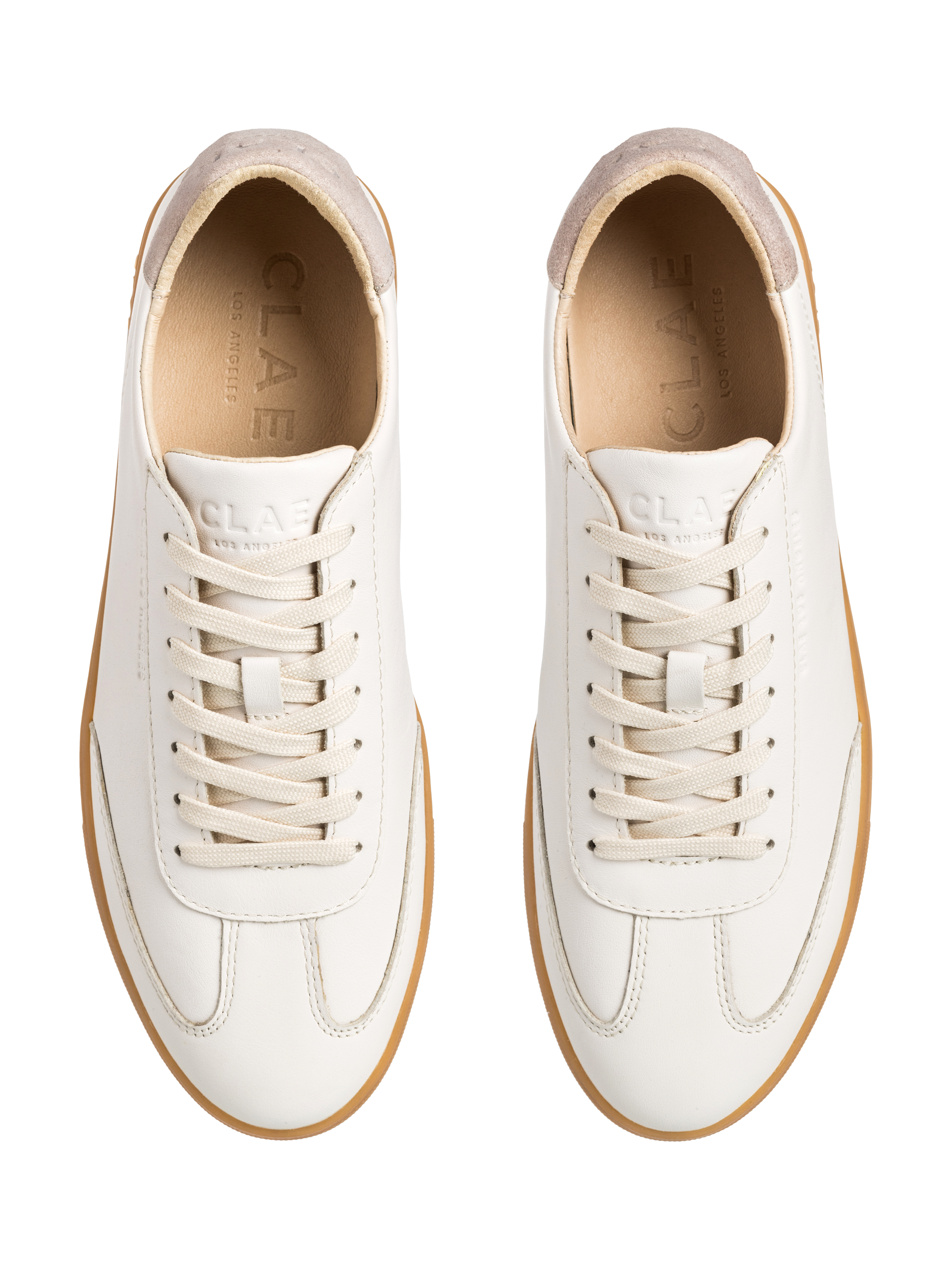Product image 4 of 5, which shows CLAE Deane Leather Trainers, White/Light Gum, 4