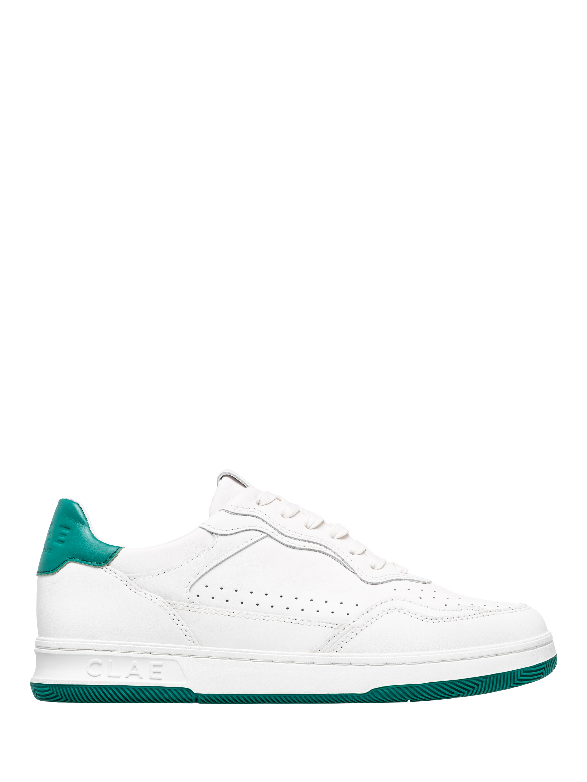 Product image 1 of 5, which shows CLAE Haywood Leather Trainers, Off White/Galapagos, 3