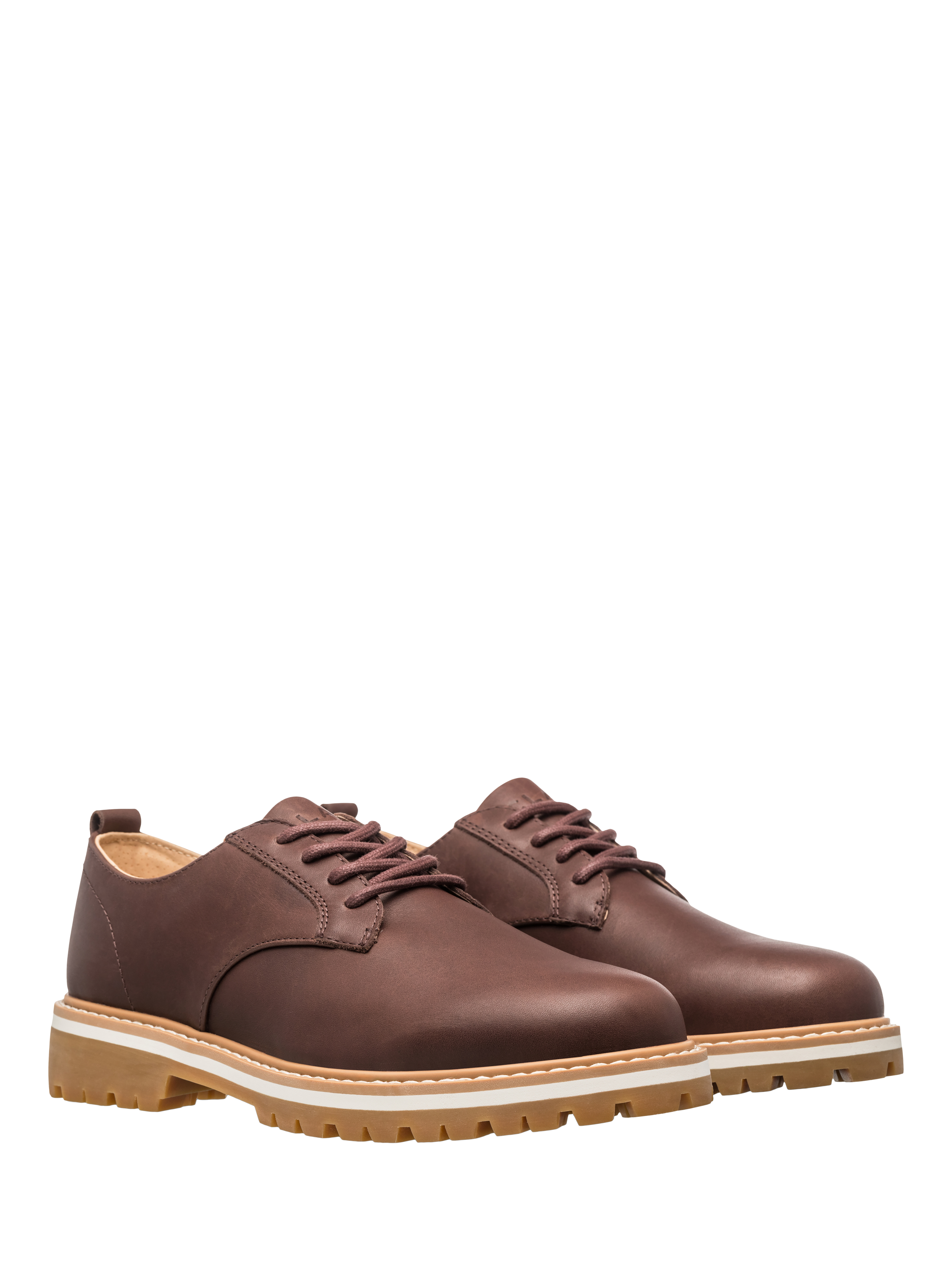 Product image 3 of 5, which shows CLAE Logan Leather Derby Shoes, Antique Brown, 6