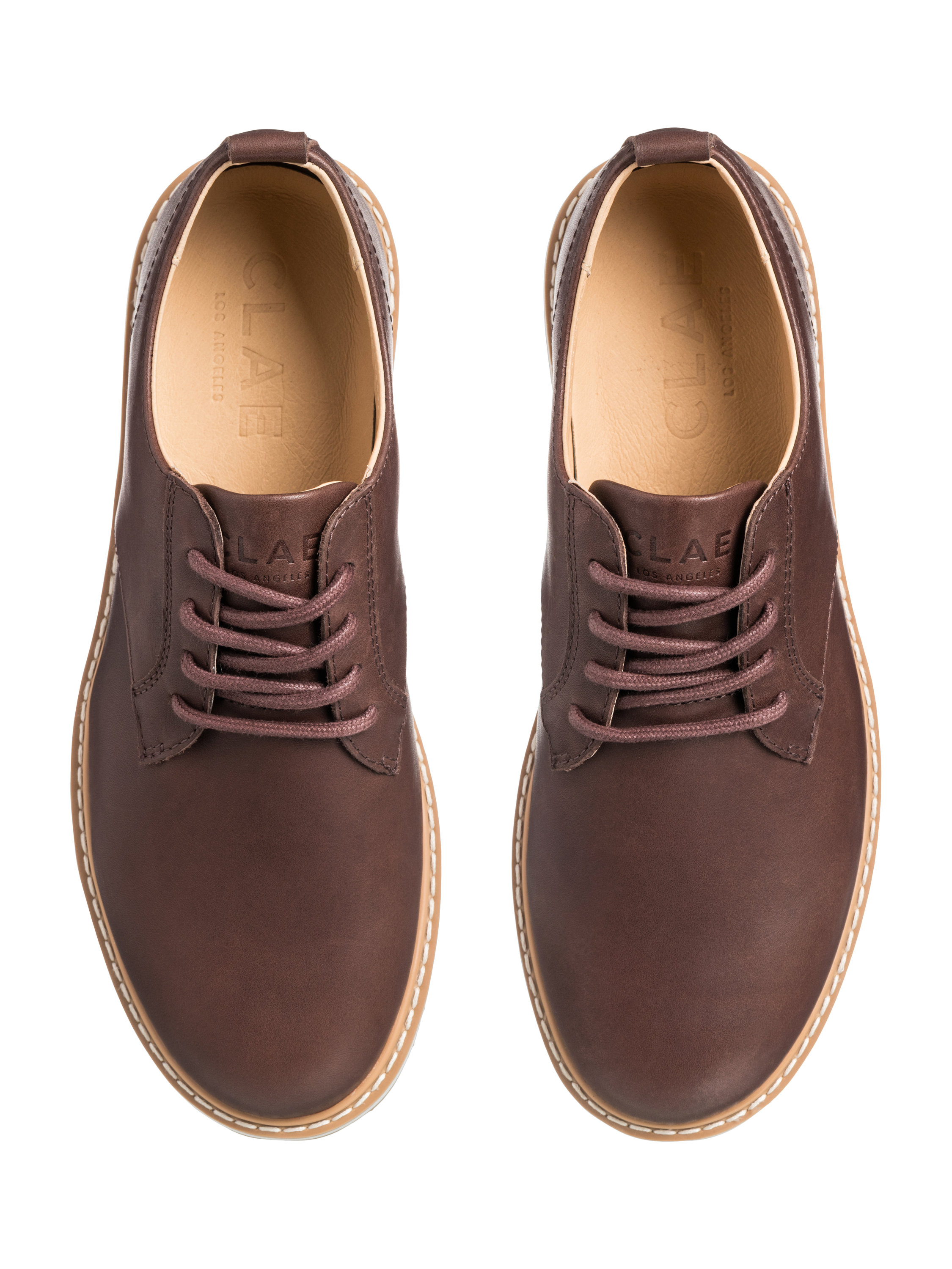 Product image 4 of 5, which shows CLAE Logan Leather Derby Shoes, Antique Brown, 6