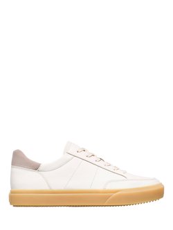 CLAE Monroe Venice Leather Lace Up Trainers, Off White, Off White