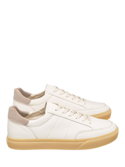 CLAE Monroe Venice Leather Lace Up Trainers, Off White - view 2, Off White
