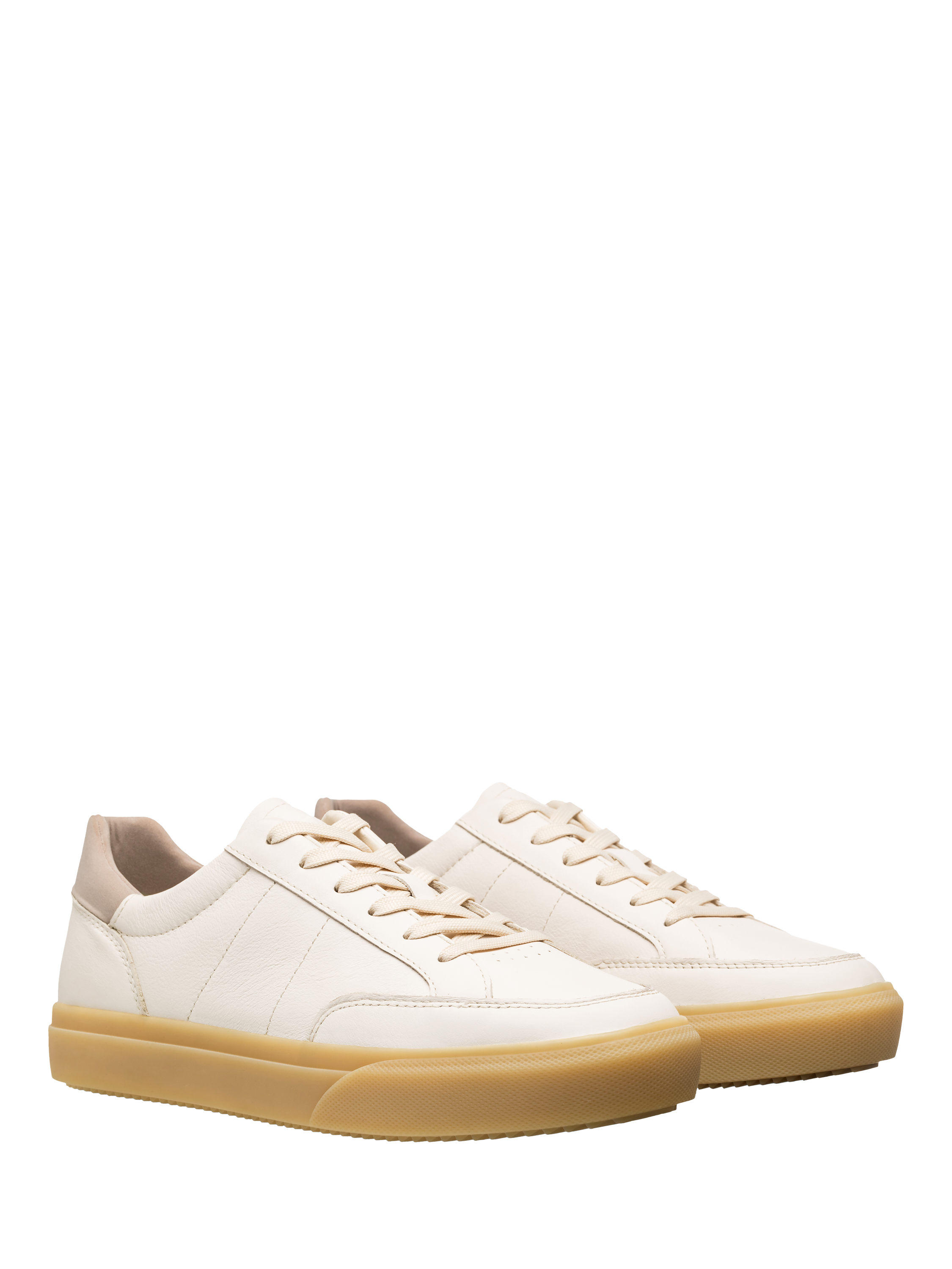 Product image 3 of 5, which shows CLAE Monroe Venice Leather Lace Up Trainers, Off White, 4