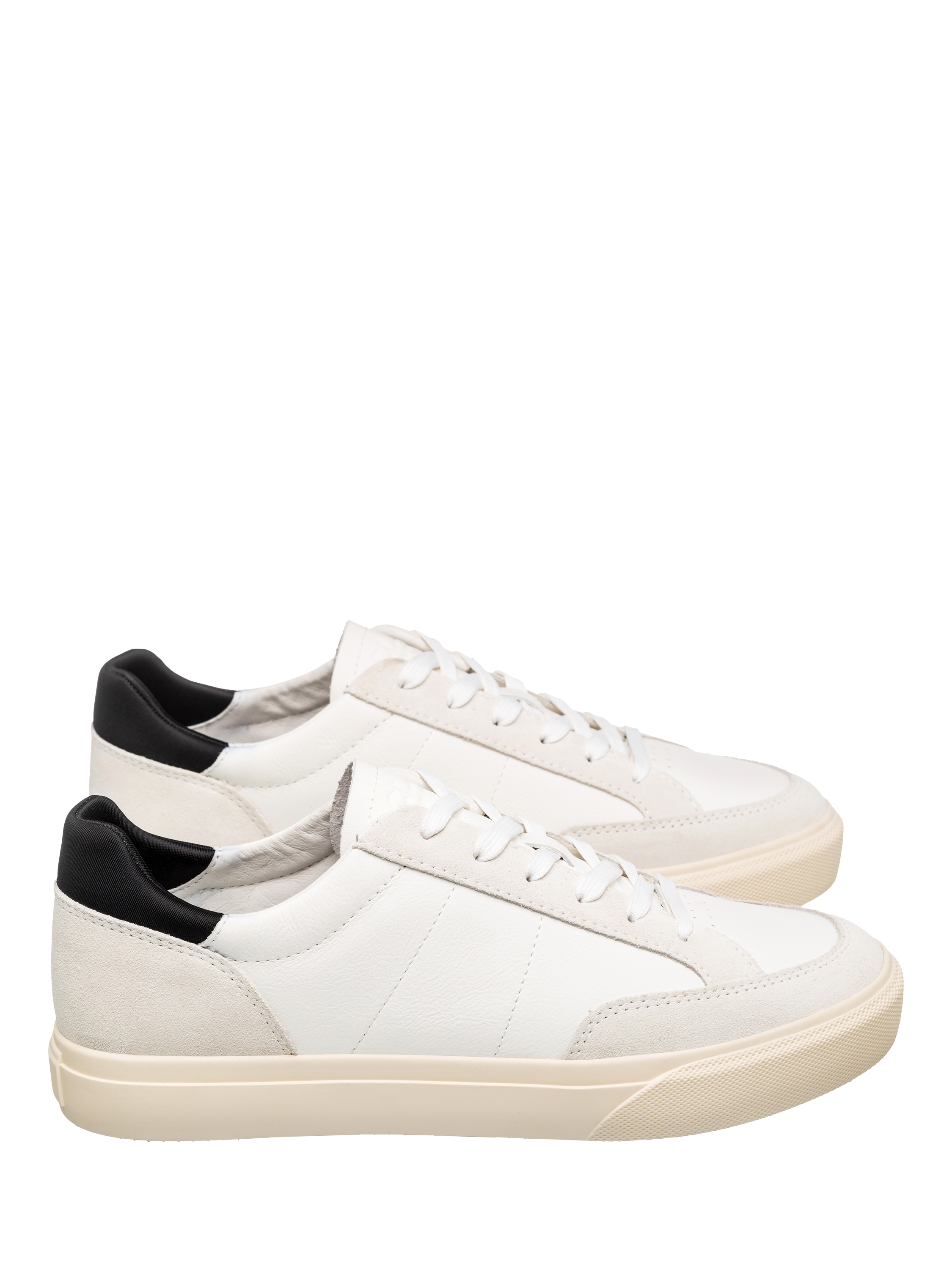 Product image 2 of 5, which shows CLAE Monroe Leather Trainers, White/Black, 3