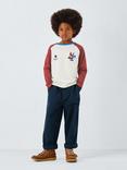 John Lewis Kids' Trouble Fox Jersey Top, Orange, Blue, Cream
