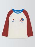 John Lewis Kids' Trouble Fox Jersey Top, Orange, Blue, Cream