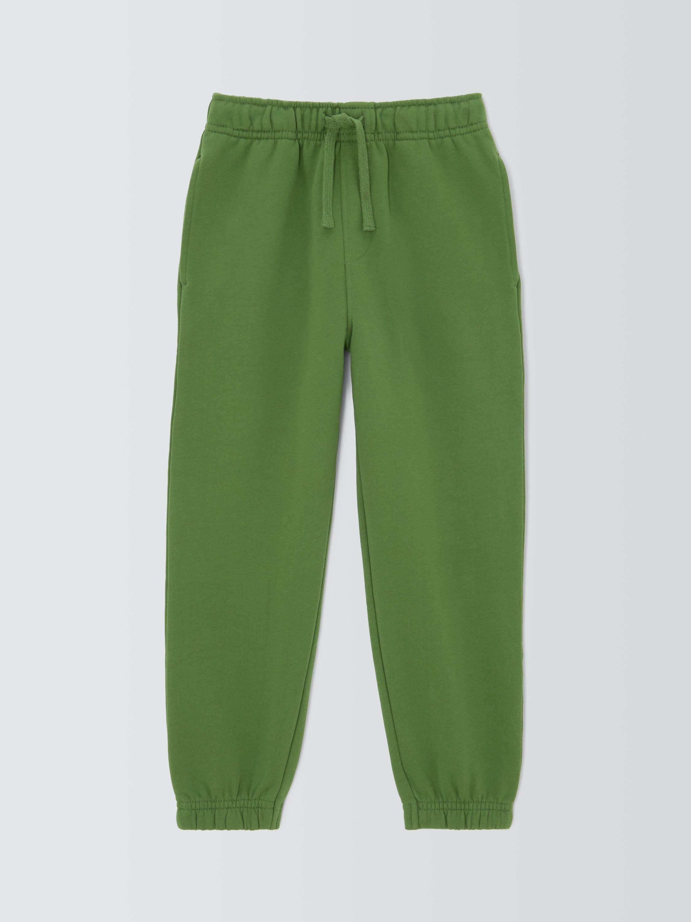 Product image 3 of 7, which shows John Lewis Kids' Tapered Jersey Joggers, Green, 3 years