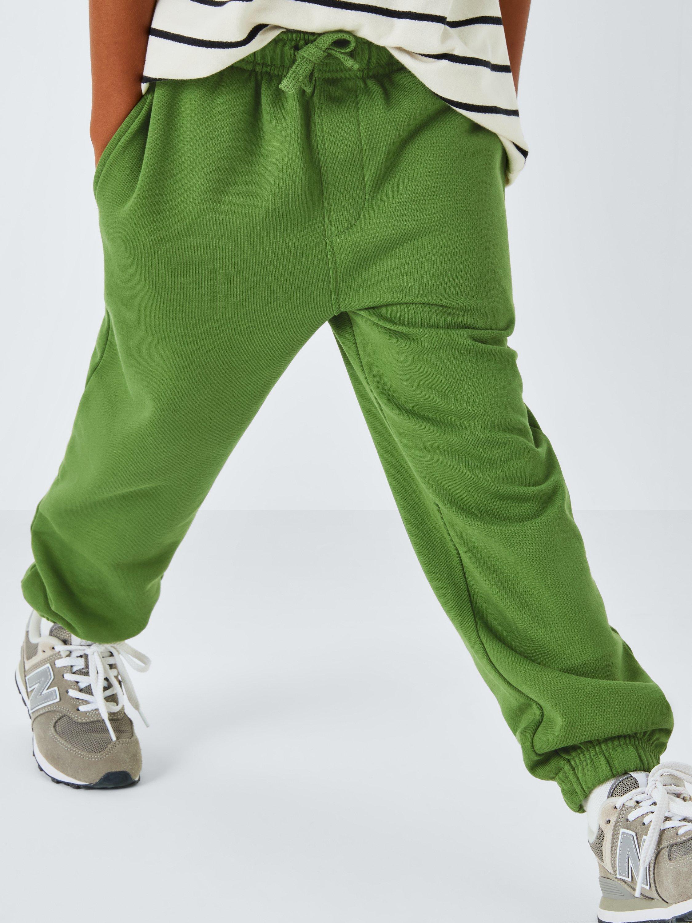 Product image 5 of 7, which shows John Lewis Kids' Tapered Jersey Joggers, Green, 3 years
