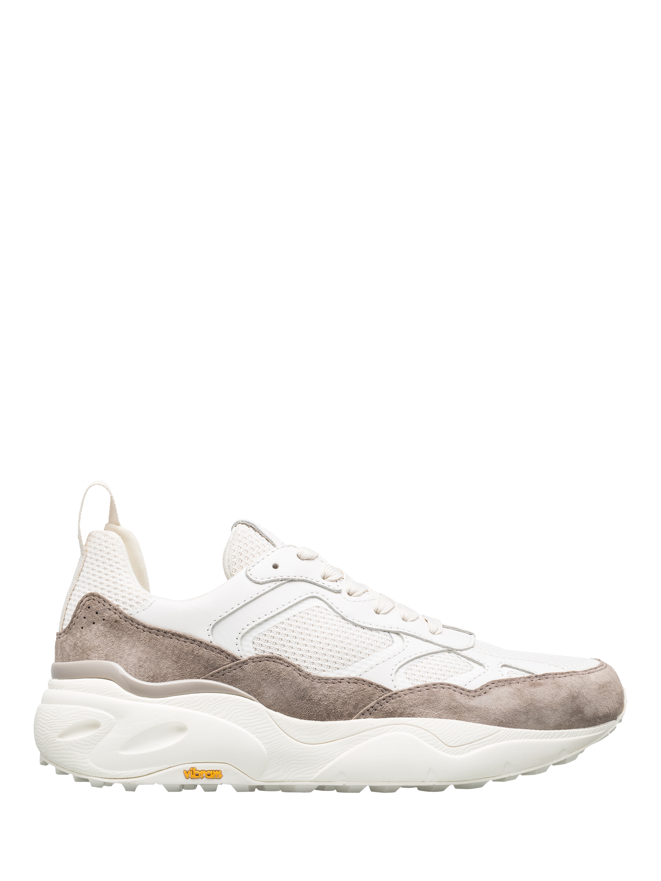 Product image 1 of 5, which shows CLAE Salazar Leather Mesh Runner Trainers, Off White/Cashmere, 4