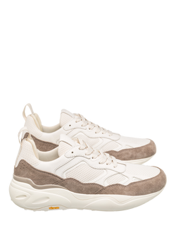 CLAE Salazar Leather Mesh Runner Trainers, Off White/Cashmere - view 2, Off White/Cashmere