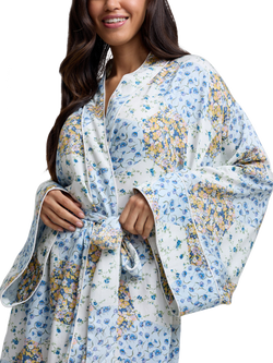 Lily and Lionel Corina Summer Satin Dressing Gown, Multi - view 2, Multi
