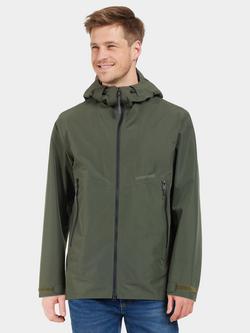 Didriksons Basil Windproof Waterproof Jacket, Black, Deep Green