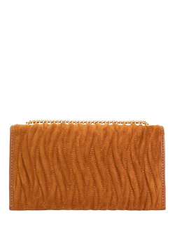 Dune London Strong Embellished Bug Suede Crossbody Bag - view 2, Tan