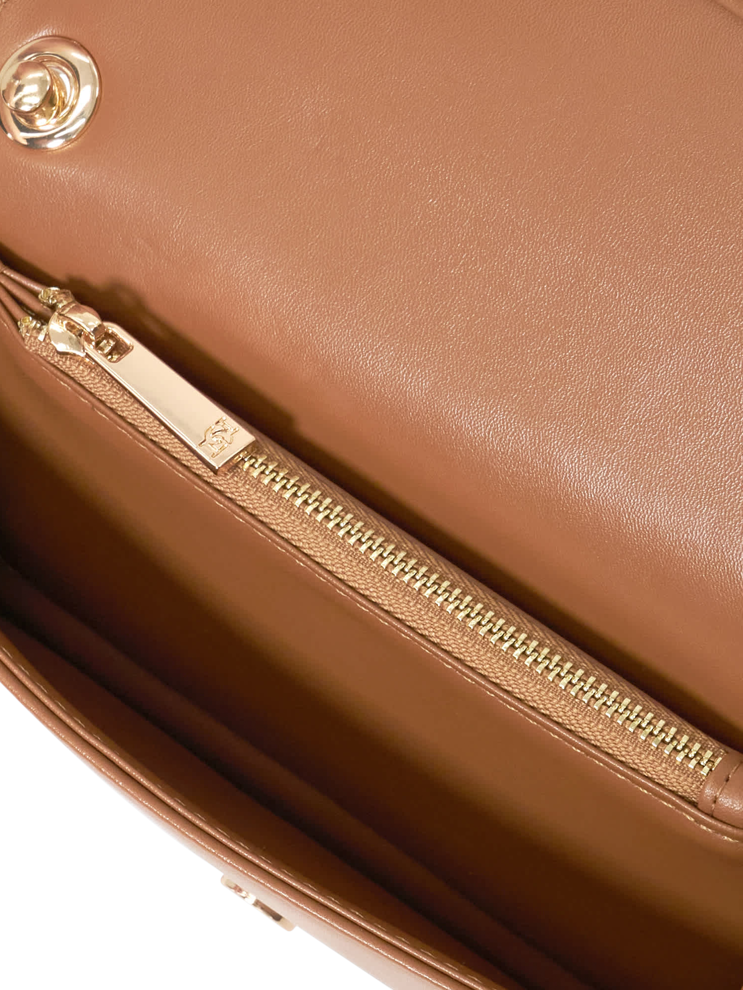Product image 3 of 4, which shows Dune London Strong Embellished Bug Suede Crossbody Bag, Tan, One Size