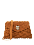 Dune London Darling Quilted Suede Crossbody Bag, Tan