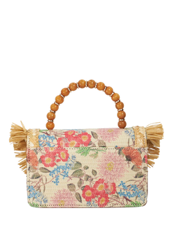 Dune London Blooms Raffia Floral Grab Bag, Multi - view 2, Multi