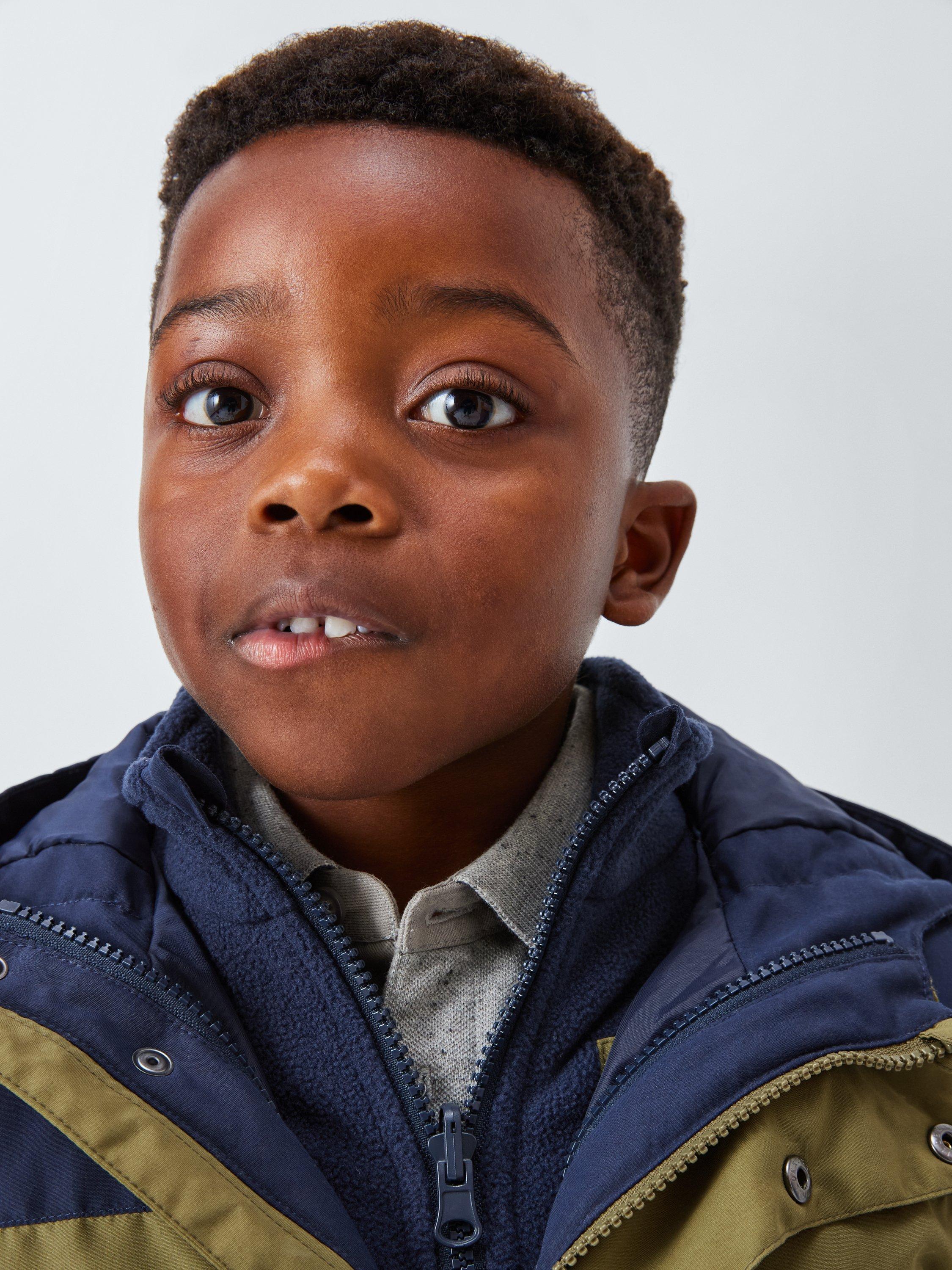 Product image 8 of 9, which shows John Lewis Kids' 2-in-1 Shower Resistant Jacket, Olive, 3 years