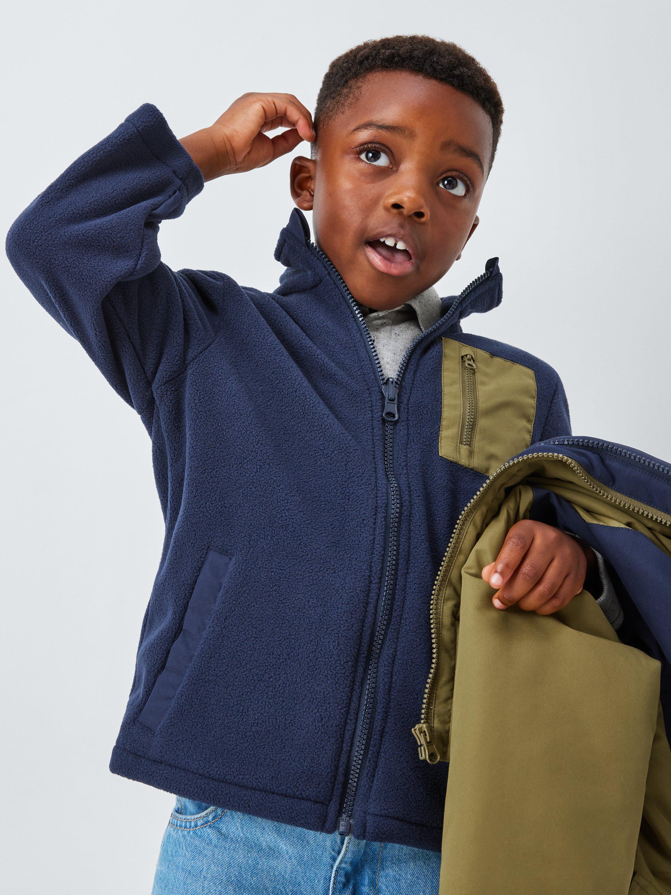 Product image 5 of 9, which shows John Lewis Kids' 2-in-1 Shower Resistant Jacket, Olive, 3 years