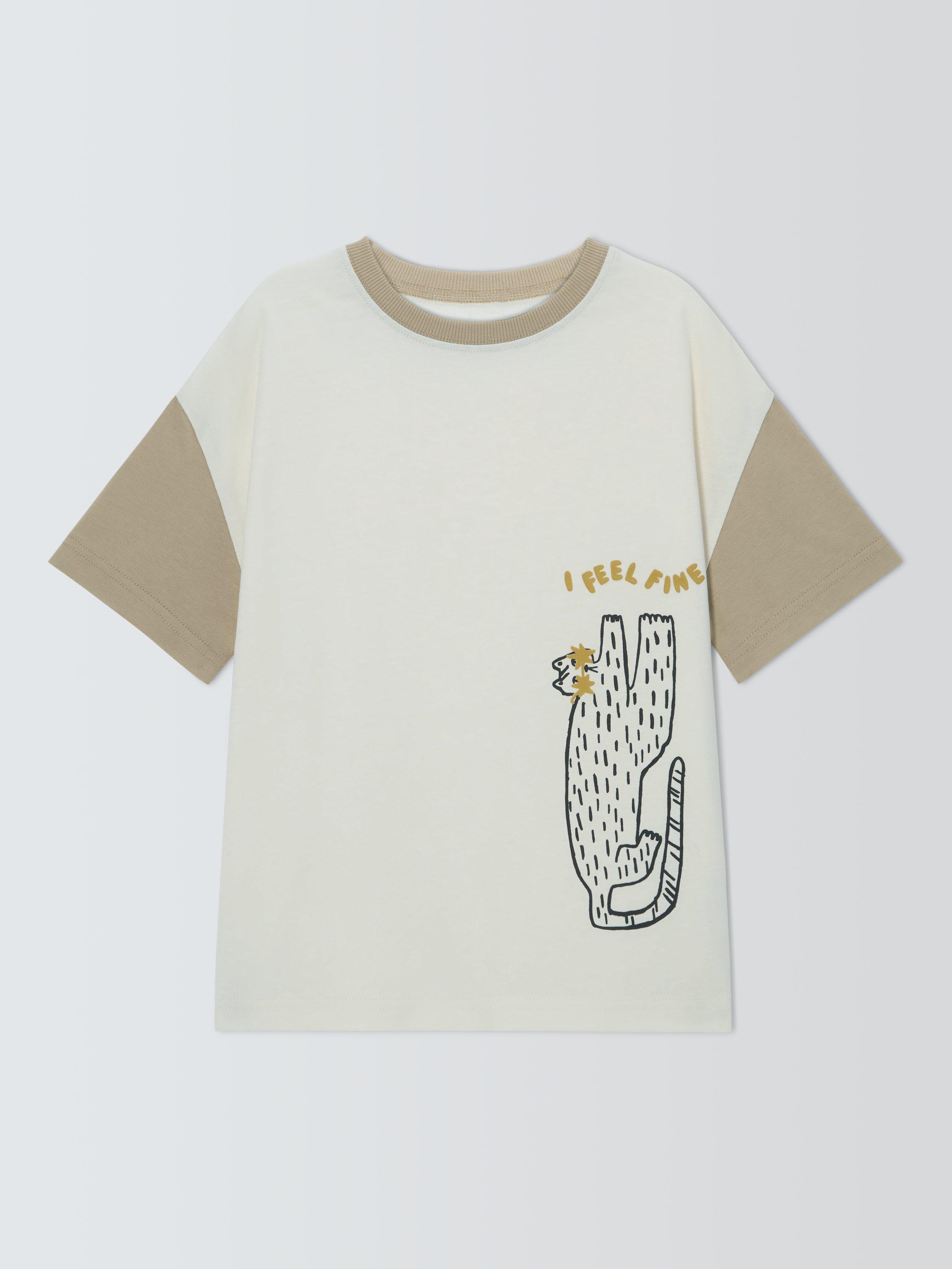 Product image 3 of 7, which shows John Lewis Kids' Tiger Colour Block T-Shirt, Natural, 3 years