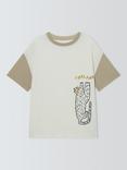 John Lewis Kids' Tiger Colour Block T-Shirt, Natural