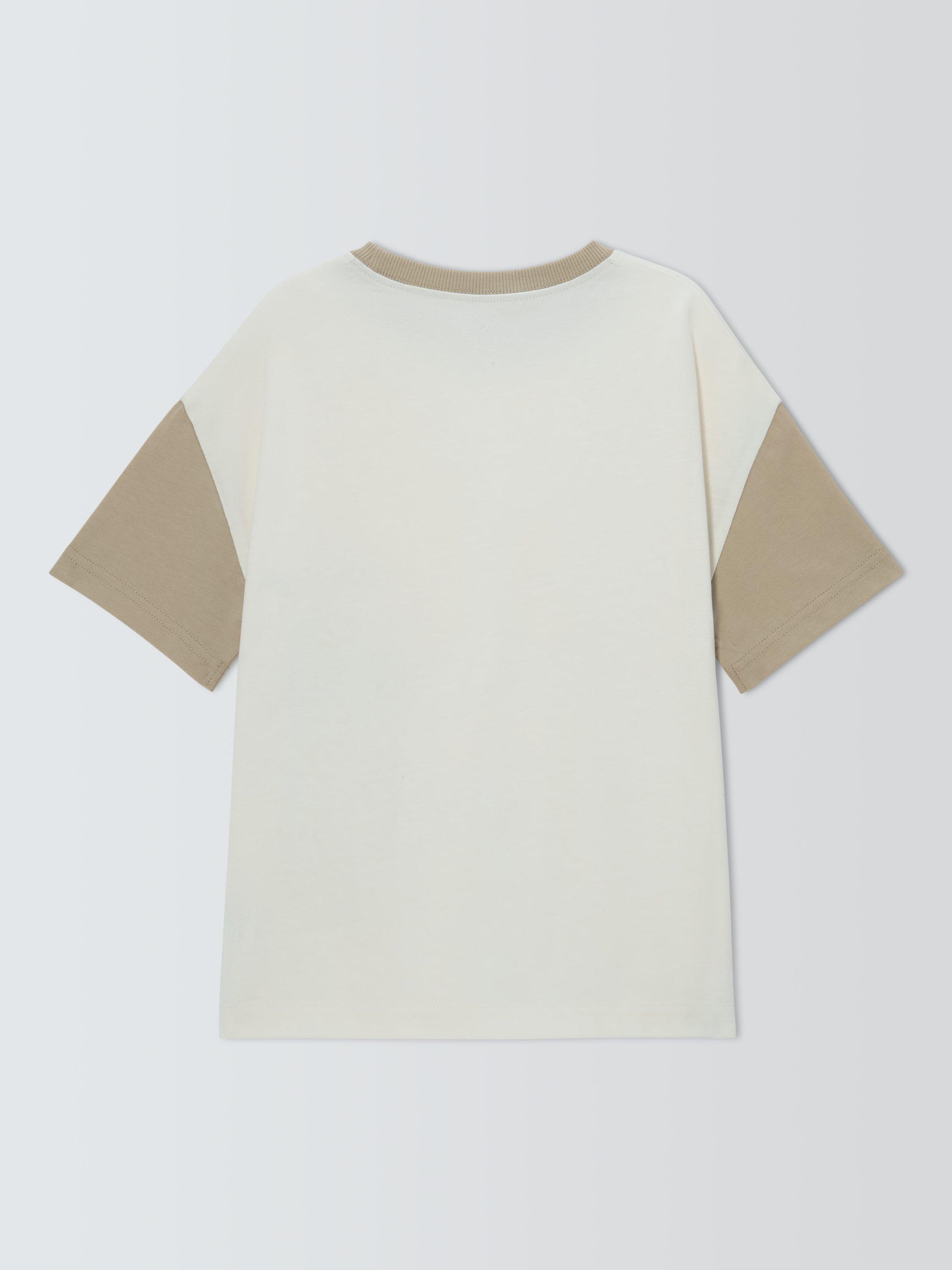 Product image 6 of 7, which shows John Lewis Kids' Tiger Colour Block T-Shirt, Natural, 3 years